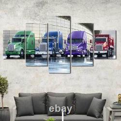 Semi Trucking Road Truck 5 Piece canvas Wall Art Print Poster Home Decor