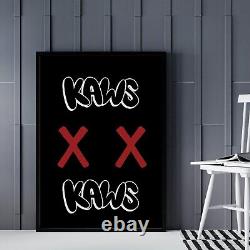 Set of 3 Athlete Kaws Art pieces canvas wall art home decor