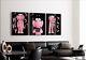 Set of 3 Pink Kaws Art pieces canvas wall art home decor