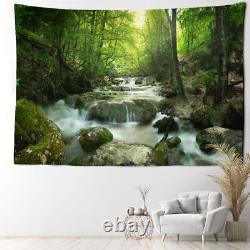 Tapestry Green Brook Forest Wall Hanging Natural Scenery Bohemian Aesthetic Art