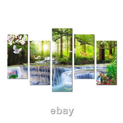 Waterfall Forest Green Landscape Picture Canvas Prints Living Room Wall Art Deco