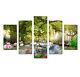 Waterfall Forest Landscape 5Piece Canvas Wall Art Poster Print Picture Home Deco