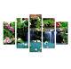 Waterfall Landscape Flower Canvas Print Wall Art Picture Poster Home Deco 5Piece