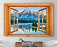 Window View Mountain Lake 07 Deco Dream Print Vacation POSTER / CANVAS
