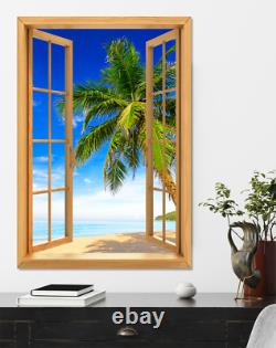 Window View Ocean Wather Palm Beach 02 Deco Dream Print Vacation POSTER / CANVAS
