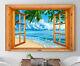 Window View Ocean Wather Palm Beach 03 Deco Dream Print Vacation POSTER / CANVAS