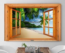 Window View Ocean Wather Palm Beach 06 Deco Dream Print Vacation POSTER / CANVAS