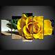 Yellow Rose Flower 5 Pieces canvas Printed Picture Home decor Wall art Cuadros